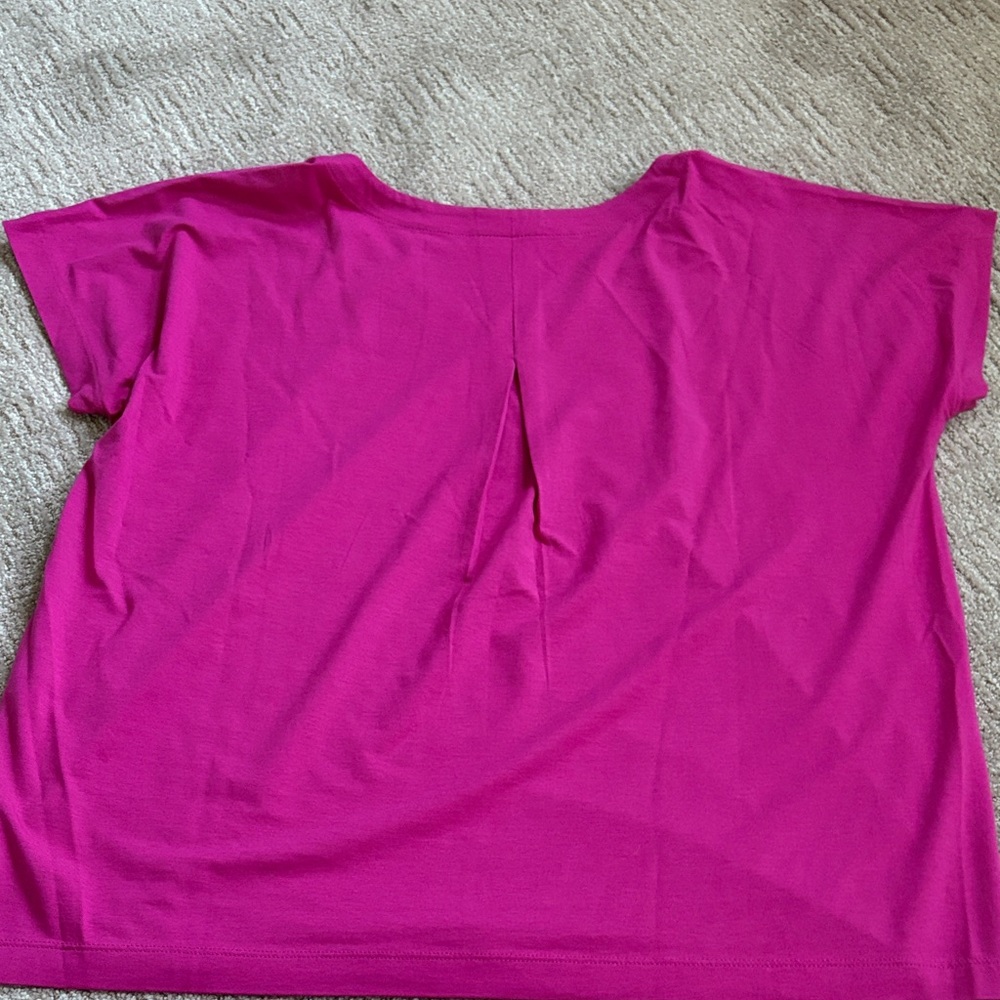 J. Jill Fuchsia V-Neck Short Sleeve Tee - Picture 5 of 5